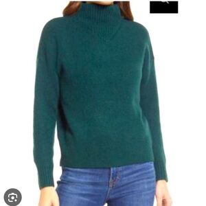 Madewell Green Mock Turtleneck Sweater Wool Alpaca Blend Holiday Fall Cozy cabin